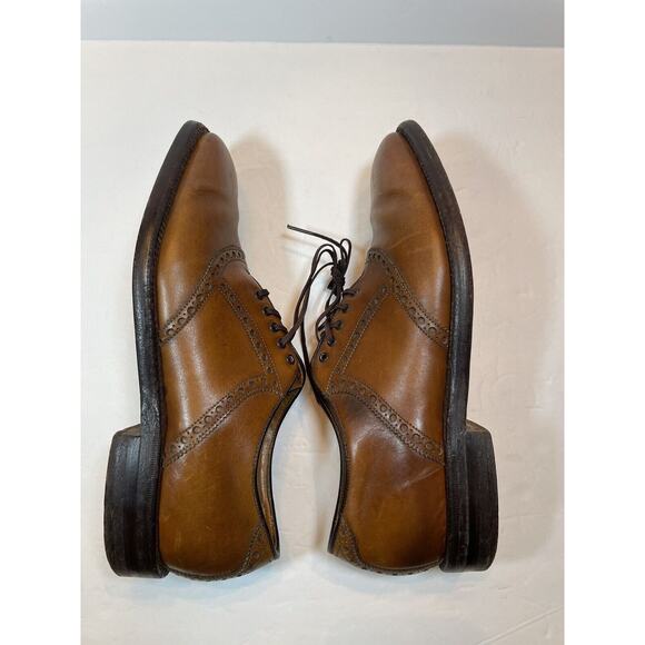 Size 8.5 Nettleton Vintage Cox Shank Lace Up Oxford Dress Shoes Brown main image 8